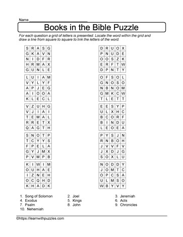 Books in the Bible Puzzle